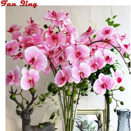 5D DIY Diamond Painting cross stitch orchid flowers kits Diamond Embroidery pattern Rhinestones 3d mosaic needlework