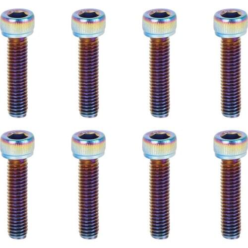 8pcs/10pcs M6 x 20 M6 x 25 M6 x 40 M8 x 50 Motorcycle Surface Multicolor Plating Stainless Steel Hex Socket Head Cap Bolts