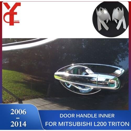 ABS Door Handle Inner In Chrome Color For Mitsubishi L200 Triton 2006 2007 2008 2009 2010 2011 2012 2013 2014 Car Styling