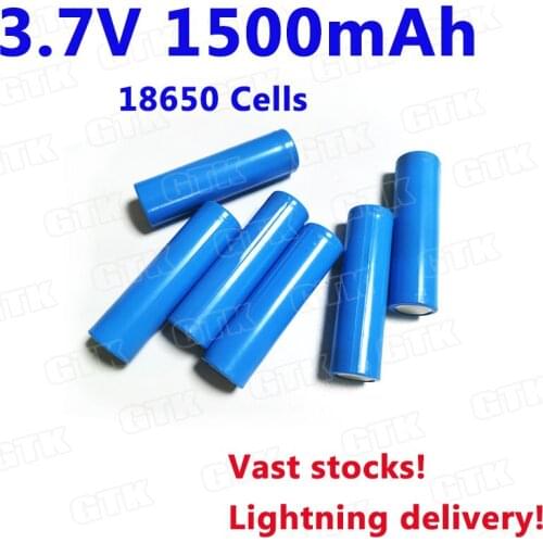 GTK 18650 1500mah battery 3.7v 18650 li-ion 15A discharge for Glare flashlight/Electric clock/Laser pointer/Bicycle light