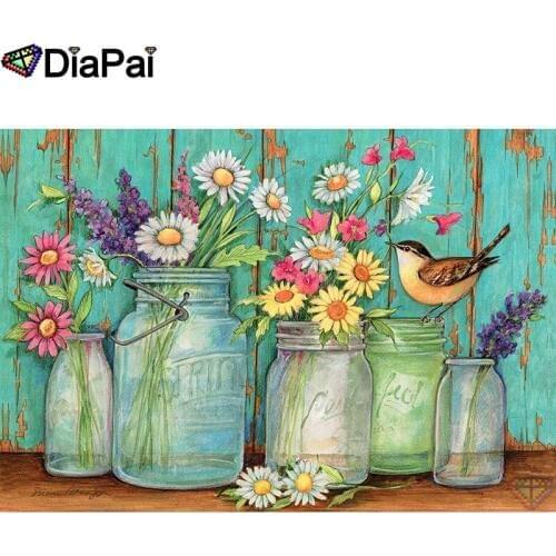 DIAPAI 5D DIY Diamond Painting 100% Full Square/Round Drill "Flower pot" Diamond Embroidery Cross Stitch 3D Decor A18562