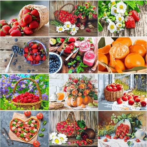 New 5D DIY Diamond Painting Strawberry Diamond Embroidery Daisy Cross Stitch Full Square Round Drill Crafts Home Decor Art Gift