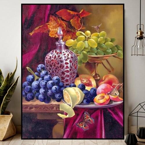 5D DIY Diamond Painting by Numbers Fruit Butterfly 3D Full Square Diamond Embroidery Mosaic Beads Needlework Rhinestone Pictures