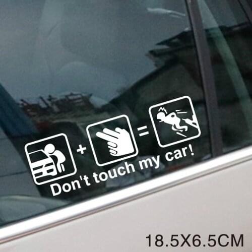 Car Stickers Decor Motorcycle Decals DoN't TOUCH MY CAR Decorative Accessories Creative Sunscreen Waterproof PVC,18.5x6.5cm