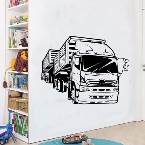 Big Truck Removable Vinyl Wall Sticker Garage Wallpaper Wall Decal For Children Teen Bedroom Cool Poster Home Decoration LL2753