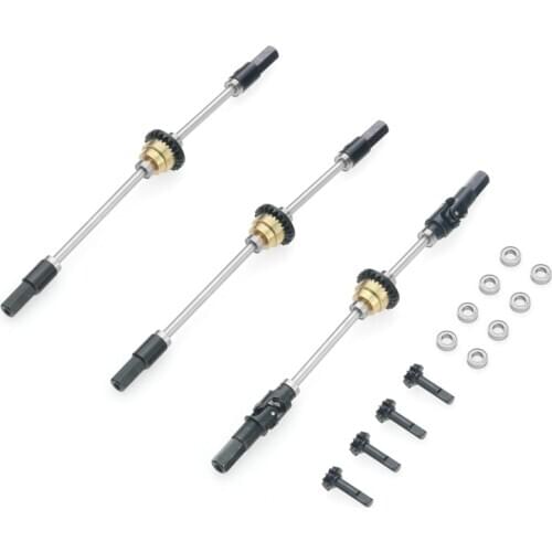 For WPL C14 C24 C34 C44 B14 B16 B24 B36 1/16 RC Car Parts Metal Drive Shaft Gear Bridge Axle Differential Kit