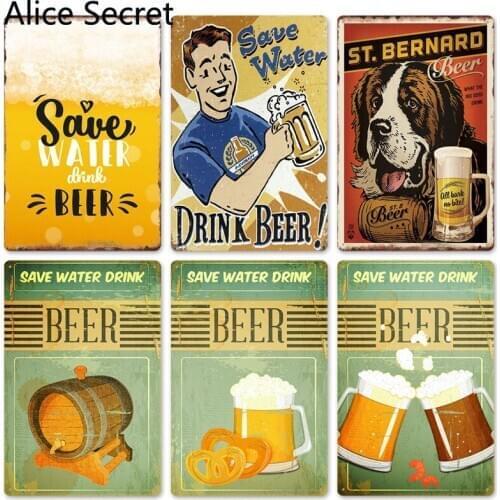 Home Bar Decor Beer Metal Tin Sign Pub Bar Club Metal Plates Decor Beer Metal sign Poster Wall tin signs gift