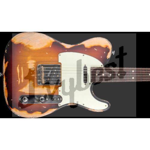 Customized body shape and headstock shape 6 string electric guitar,relic effect,HH pickups,alder body,left hand,chrome parts