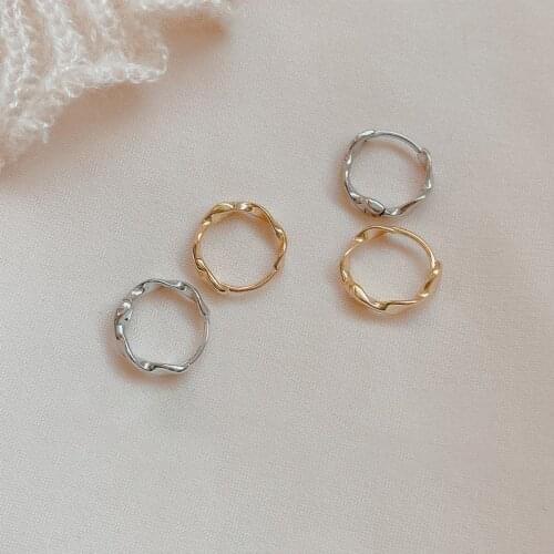 Hot Selling Korean Version of Simple Metal Circle Woven Earrings Temperament Exquisite Sexy Jewelry Gift Wholesale