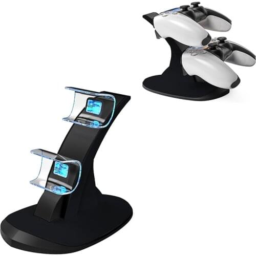 Game Controller Handle Dual Charger Dock For Sony PS5 DualSense Wireless Charging Power With Dual LED Desktop Stand Station