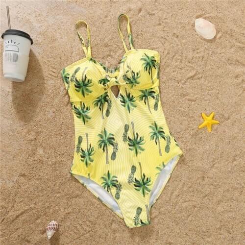 Parent- Child Swimsuit 2021 New European And American Alphabet Crown One- Piece Parent- Child Beach Family Swimwear