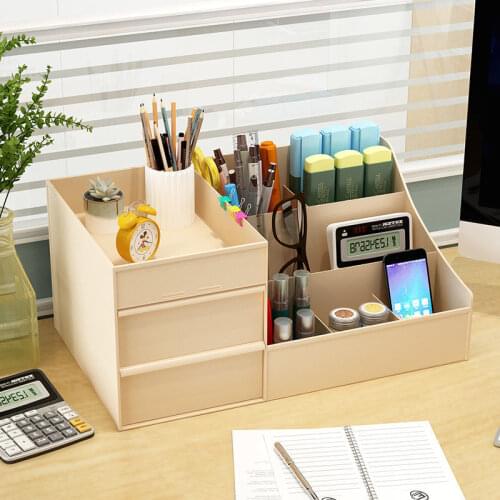 Ins Multi-layer Cosmetic Storage Box Desktop Organizer Drawer Type Plastic Box Student Stationery Rack Storage Box