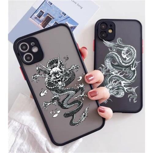 Fashion Dragon Animal Pattern Phone Case For iPhone 12 mini 11 Pro Max X XR XS MAX 6s 7 8 Plus SE 2020 Hard Transparent Cover