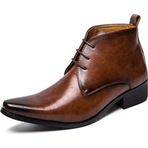 Men PU Leather Fashion Shoes Low Heel Fringe Shoes Dress Shoes Brogue Shoes Spring Boots Vintage Classic Male Casual