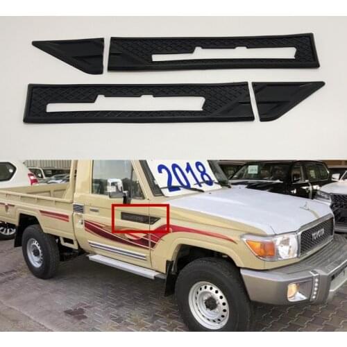 Car Side Logo Frame Body Fender Cover Trim Soft Black Anti Scratch Rubber Strip For Toyota Land Cruiser LC70 LC76 LC78 LC79 LC71