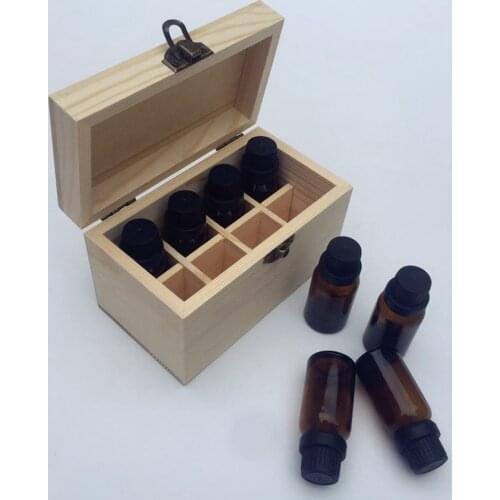 New Arrival 8 Compartments Eco-friendly Solid Wood Essential Oil Bottle Storage Box Packing Wooden Box Hot Selling WJ111828
