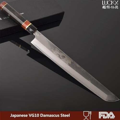 11inch Professional Sashimi Sushi Knife Kitchen Japanese Damascus VG10 Steel Core Salmon Fish Filleting Cooking Knives 3.2.W