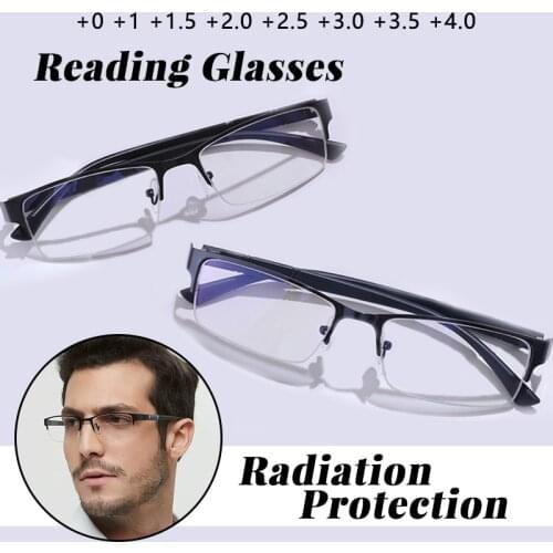 Reading Glasses Myopia Glasses Men Women Half Frame Diopter Business Office Men Reading Glasses -1 -1.5 -2 -2.5 -3 -3.5 -4 -4.5