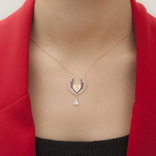 Sterling silver Solitaire Poultry Letter Necklace