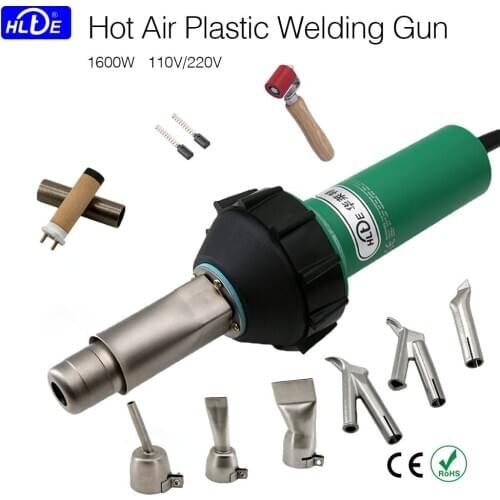 HLTE 1600W Industrial Plastic Hot Air Welding Gun Heat Gun nozzle 40mm flat welding nozzle 40mm silicone hand pressure roller
