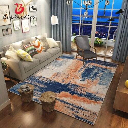 Bubble Kiss Crystal Velvet Carpet for Bedroom Nordic Style Orange Abstract Pattern Living Room Decoration Rug Customized Mat New