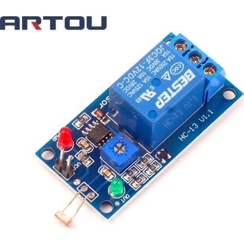 12V Light Photoswitch Sensor Switch LDR Photoresistor Relay Module Light Detection Photosensitive Sensor Board