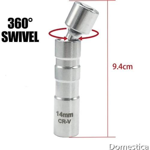14MM 16MM Thin Wall Magnetic Swivel Spark Plug Socket - 3/8-Inch Drive 12-Point Spark Plug Socket Removal Tools Accessories