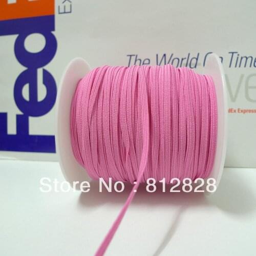 50 Meters 1/8" 3mm #29 Medium Pink Color Skinny Elastic Bands