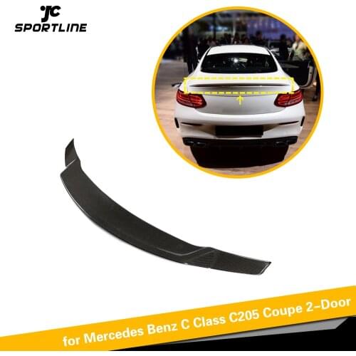 Rear Trunk Spoiler Boot Lip Wing Spoiler For Mercedes-Benz C Class C205 Coupe 2015 - 2019 Carbon Fiber
