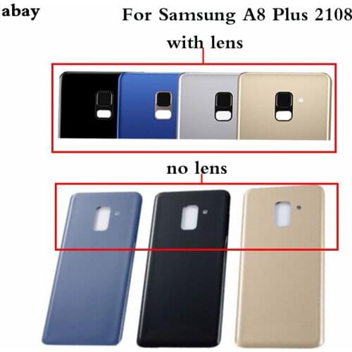 For Samsung Galaxy A8 plus 2018 A8+ A730F A730 A730FD Back Battery Glass Cover Rear Door Housing panel Case With/No Lens replace