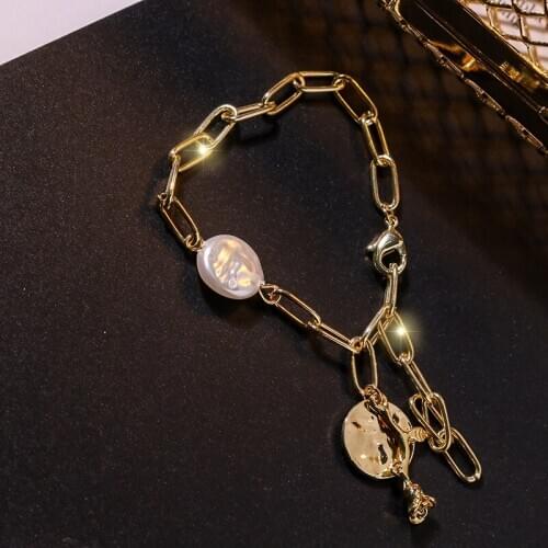 Baroque Rose Flower Pearl Bracelets For Women 2020 New Fashion Simple Personality Bracelets Jewelry Students Gifts Korean Style