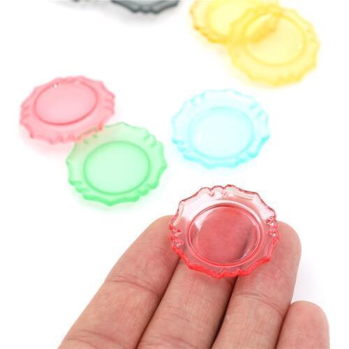 2PCS Mini Tableware Miniature Kitchen Plates Dish Accessories 1:12 Dollhouse Kit Doll Accessories