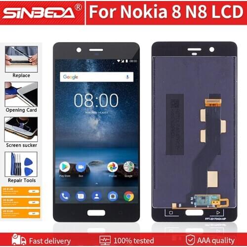 5.3"Original 1440x2560 Display For NOKIA 8 LCD Display Touch Screen Digitizer Assembly Replacement Display LCD Touch Panle LCD