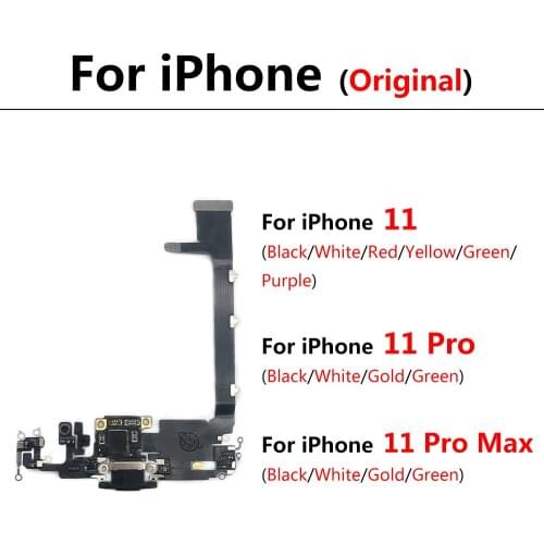 5Pcs 100%Original For iPhone 11 11pro Max USB Charging Port Flex Cable Dock Connector With Microphone Flex Replacement