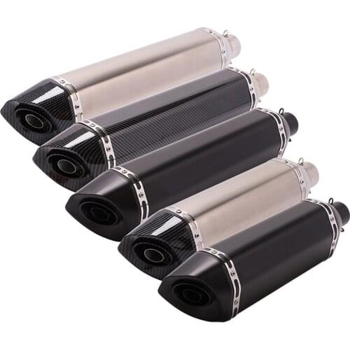 570MM Motorcycle 51MM Inner Exhaust Muffler Pipe Stainless Steel Rear Escape with Removable DB Killer Carbon Fiber Exhaust Tips