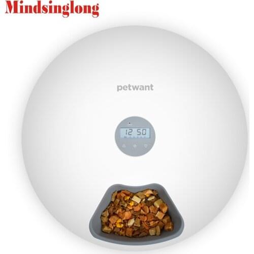 6 Meals Automatic Pet Feeder Cat Dog Electric Dry Food Dispenser 24 Hours Feed Pet Round Timing Feeder Veterinary Equipment