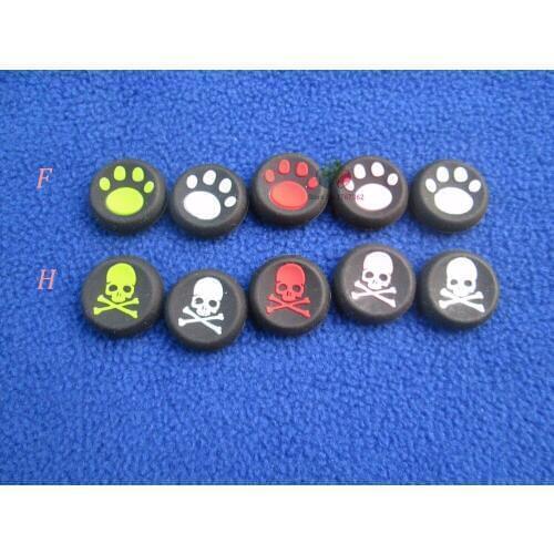 6 x Footmark Skull Head Thumb Stick Joystick Silicone Cap For Playstation 4 PS2 3 4 Analog Grip For Xbox 360 One