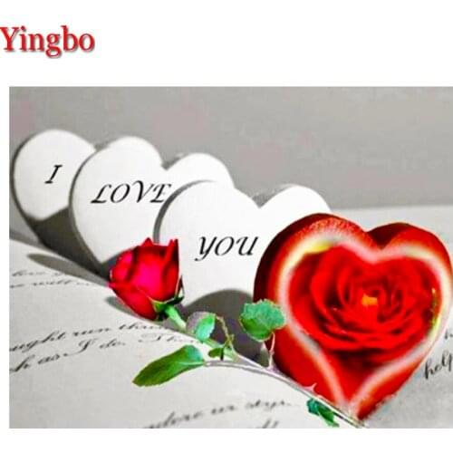 5D Diamond Painting I LOVE YOU Card Diamond Embroidery Cross Stitch Rose Full Drill Square Rhinestone Mosaic Deer Home Decor New