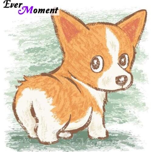 Ever Moment Diamond Painting Dog Animal 5D DIY Rhinestones Cross Stitch Diamond Embroidery Home Decorations Full Square ASF1309