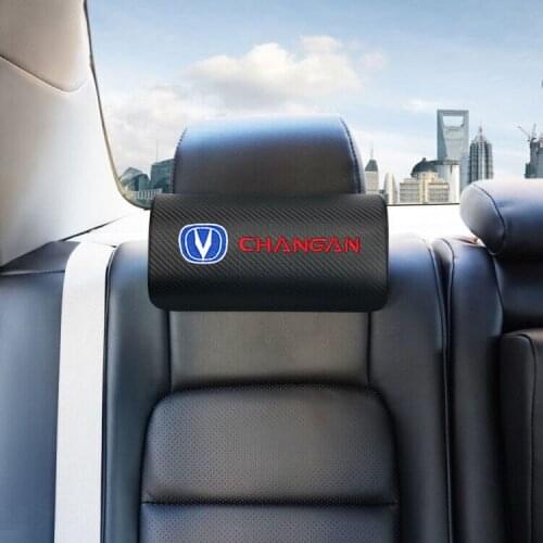 1PCS Car Neck Pillows PU Leather Single Headrest Filled Fiber Car Pillow for Changan CS55 CS75 CS35 CS95 Accessories Car Styling