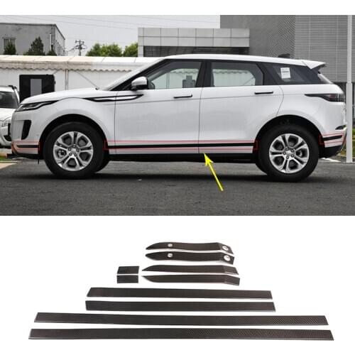 10Pcs Auto Exterior Part For Range Rover Evoque L551 2020 ABS Carbon Car Side Door Body Molding Strips Cover Trim Car Accessory