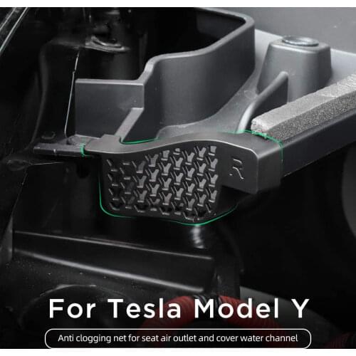 Car Front Engine Hood Flow-Guided Slot Water Guiding Gutter Anti-Clogging Net Fliter for Tesla Model Y 2020-2021 Water Channel