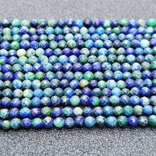 Natural Stone Loose Beads 2-5mm Phoenix Lapis Lazuli Round Faceted Bead Making DIY Bracelet Necklace Earring Jewelry Accessories