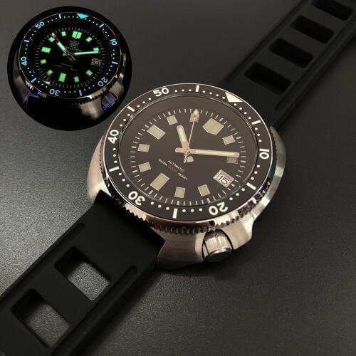 Men automatic watch,STEELDIVE mens dive watches 20ATM waterproof mechanical reloj luminous clock ceramic bezel NH35 luxury brand