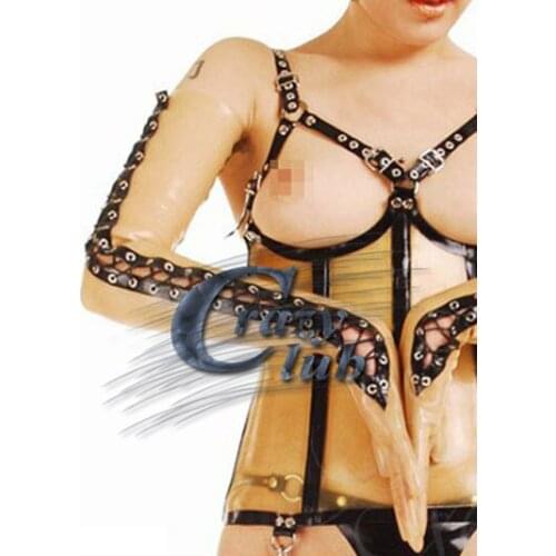 Crazy club_New arrival Latex gloves length the arm with long latex Slavery tape Fetish Sexual abuse free shipping fast delivery