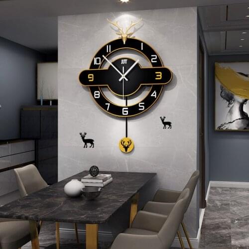 Nordic style decorative clock lamp luxury living room wall clock home fashion modern wall clock digital wall clock