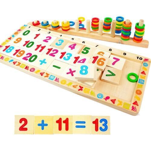 Kids Mathematical Toys Counting Sticks Education Wooden Toy Building Intelligence Blocks Montessori Wooden Box Baby Gift