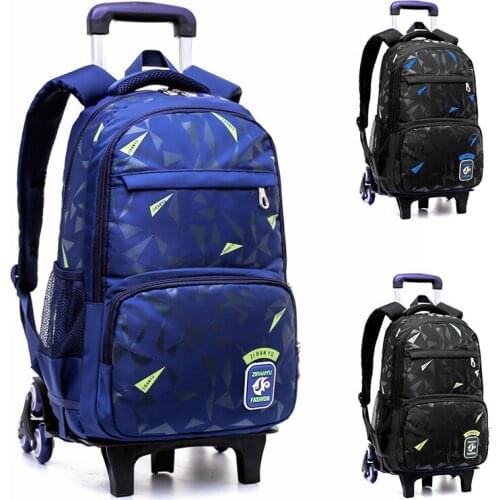 Kids Luggage Rolling Backpack for Boys Primary School Bags Fashion Wheeled Bag with 6 Wheels Trolley School Bags Carry On