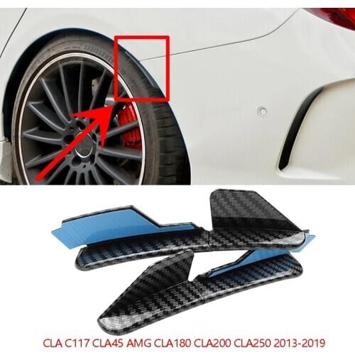 For Mercedes Benz C117 CLA45 CLA 180 200 250 AMG 2013-2019 Car Side Fender Flare Extension Wheel Eyebrow Protector Lip