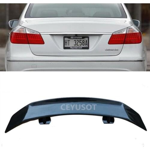 For Universal WING Spoiler OLD Hyundai Rohens Coupe ABS Material Car Trunk Rear Lip Tail FIN Accessories Black Body Kit 2008-13